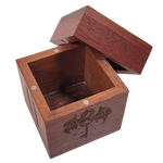 Forged Etched Wooden Storage Box with Magnetic Lid - Holds up to 42 Metal or Plastic Polyhedral Dice