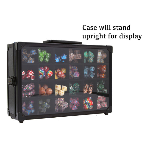 Dice Display Case and Dice Tray with 3 Removable Divided Dice Trays Gaming