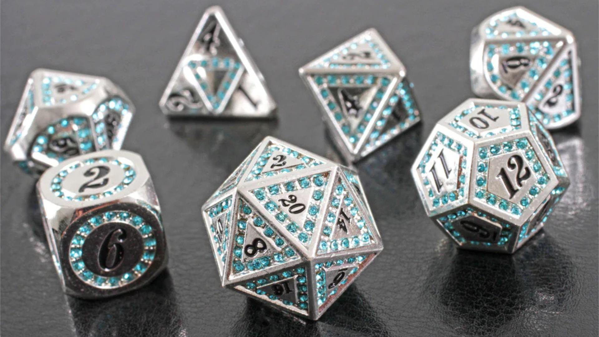 Ice Gem 7-Piece Metal Dice Set by Forged Gaming