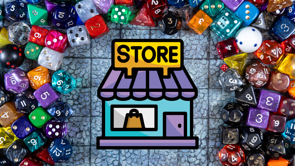 Tabletop Game Store Startup Surrounded By Wholesale Dice Sets