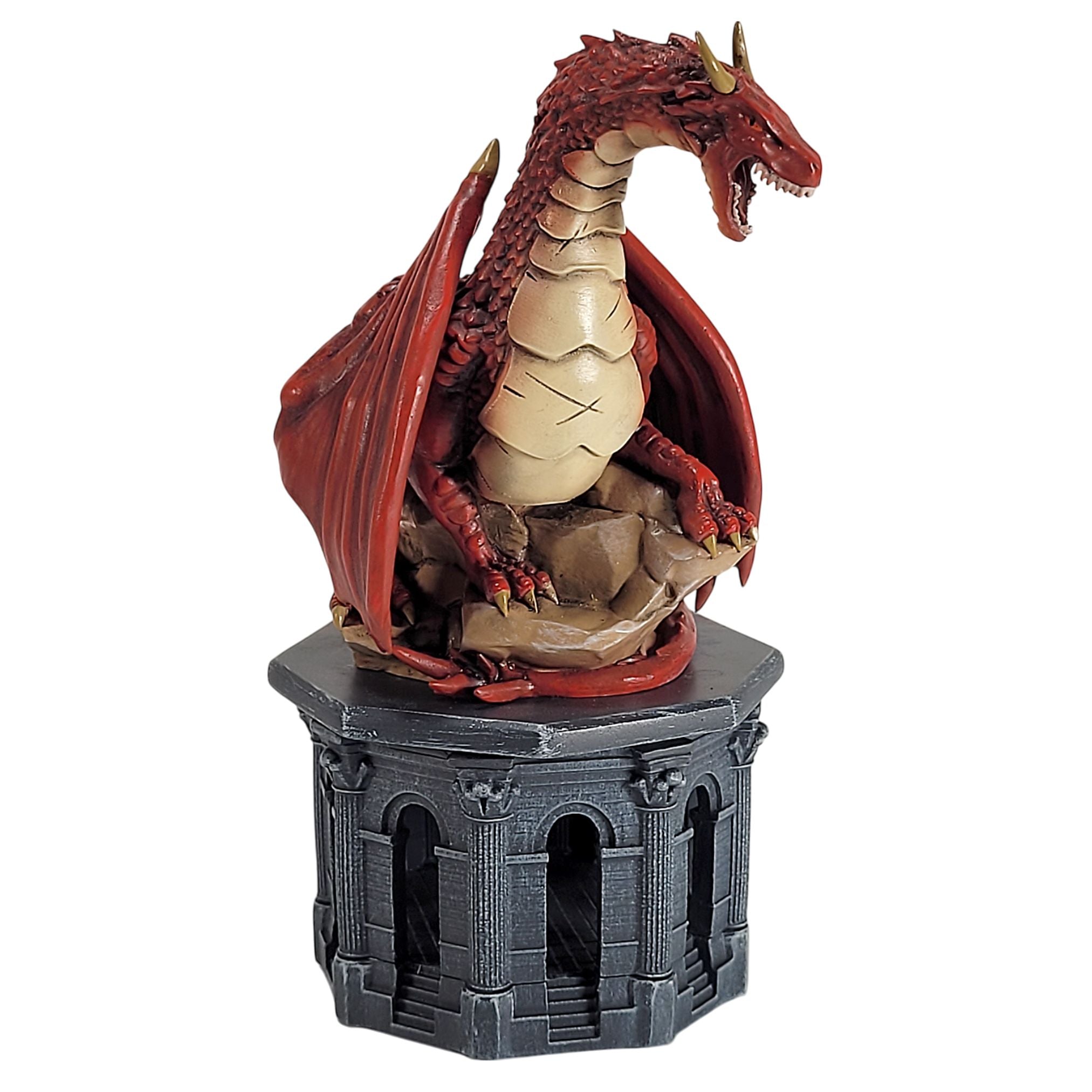 This is a white background image of the Forged Gaming Dragon Dice Jail in Red.