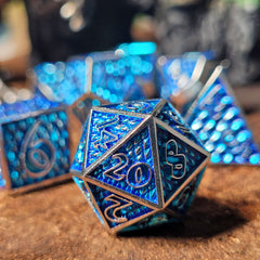 Dragon Scale Ice Dragon Set of 7 Metal Dice