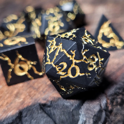Cracked Storm Wracked Set of 7 Metal Dice Set