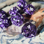 Dragons Bauble Purple Hollow Metal RPG Dice Set