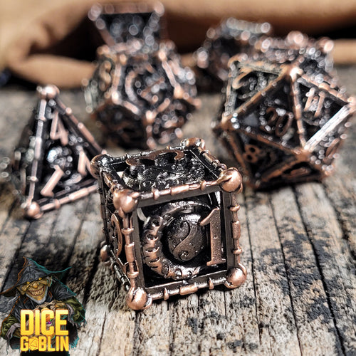 Dice Goblin Crescent Orb Metal RPG Dice Set
