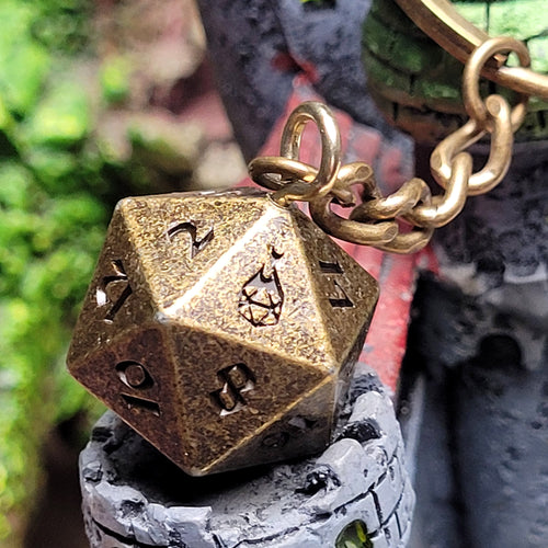 Fob of Fate D20 Keychain and Bag Charm - Signature Thieves Gold