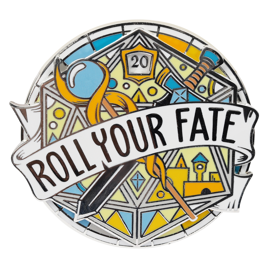 Roll Your Fate D20 Large Spinner Enamel Pin