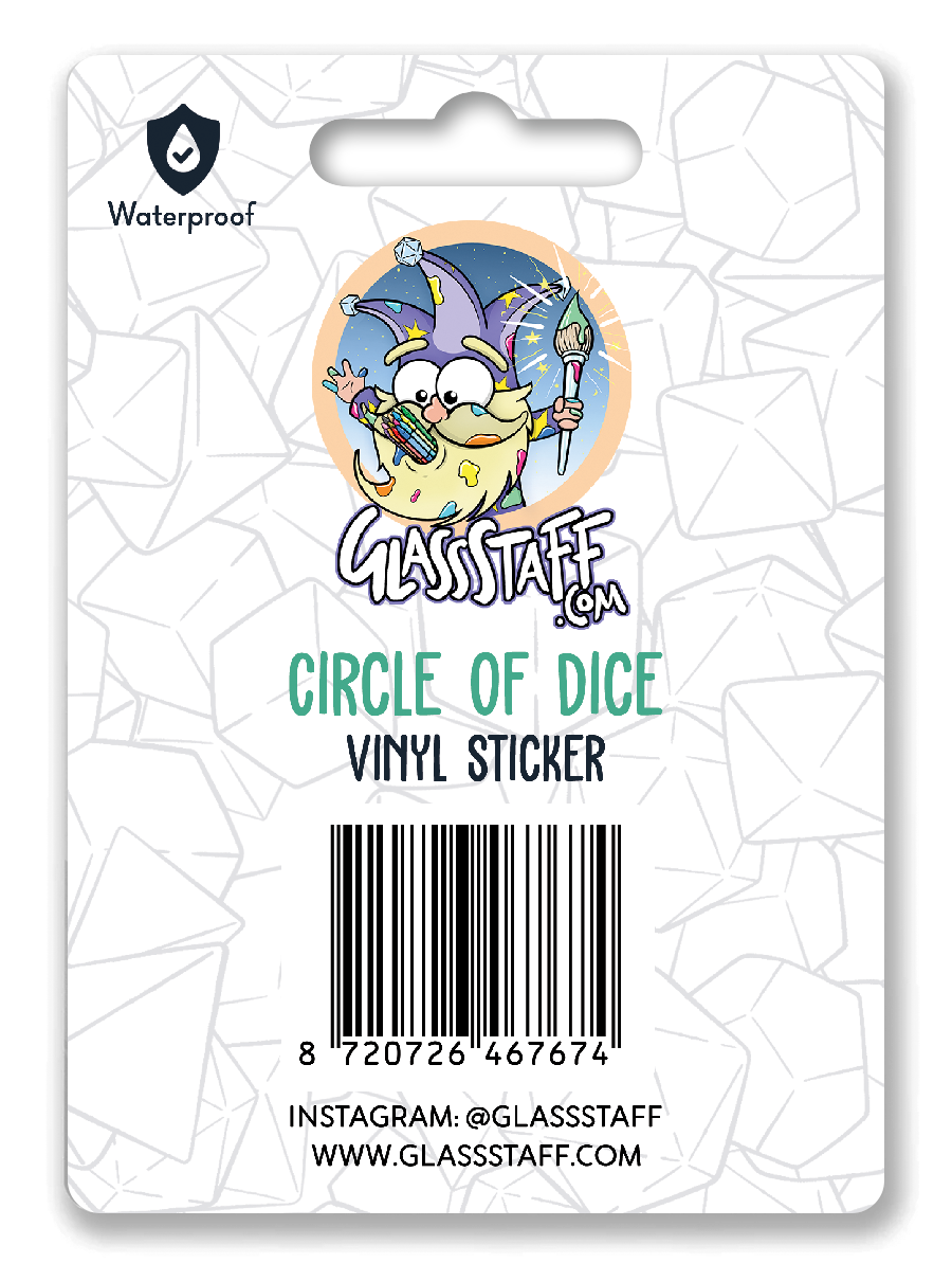 Circle of Dice Waterproof Die Cut Vinyl Sticker