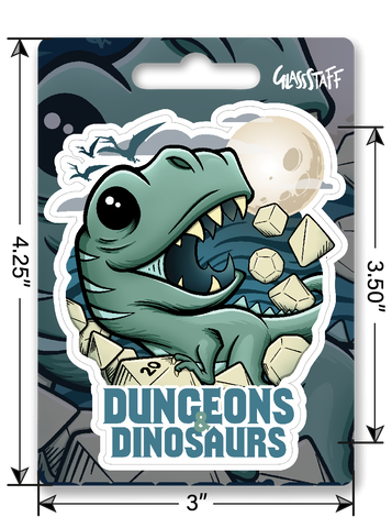 Dungeons & Dinosaurs Waterproof Die Cut Vinyl Sticker