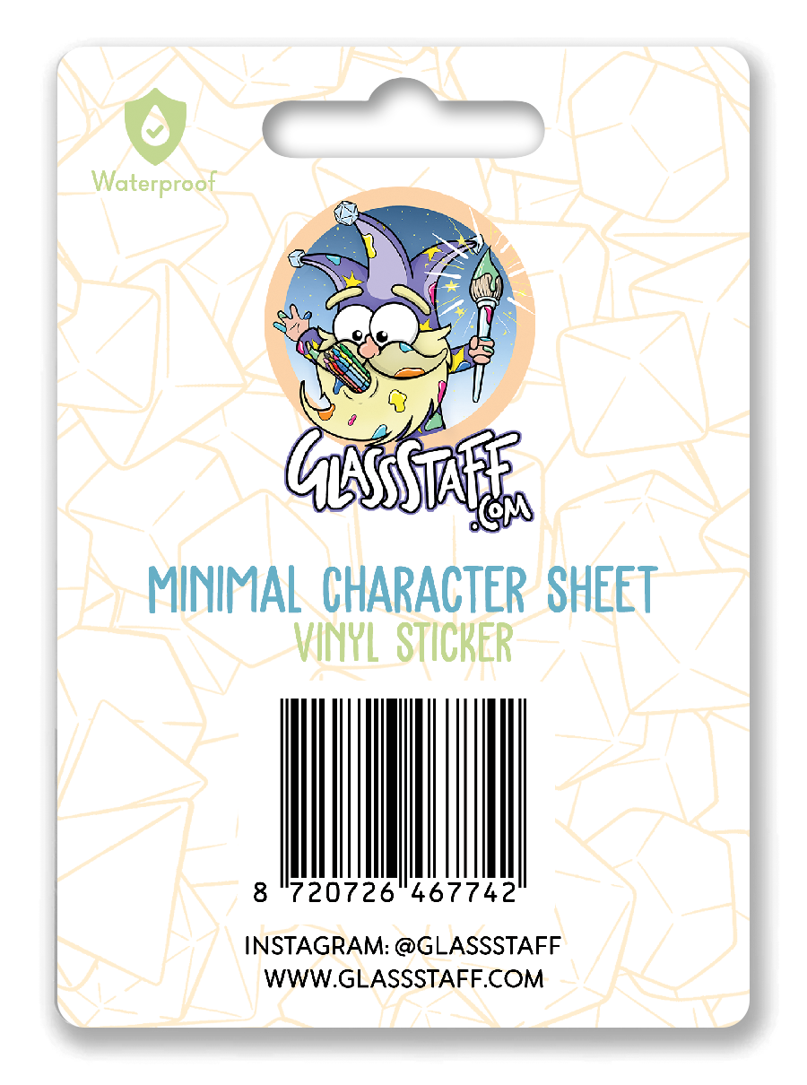 Minimal Character Sheet Waterproof Die Cut Vinyl Sticker
