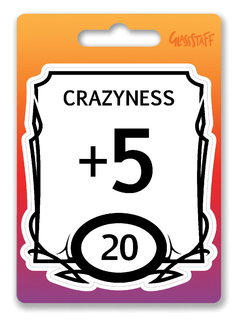 Crazy Stat Block Waterproof Die Cut Vinyl Sticker