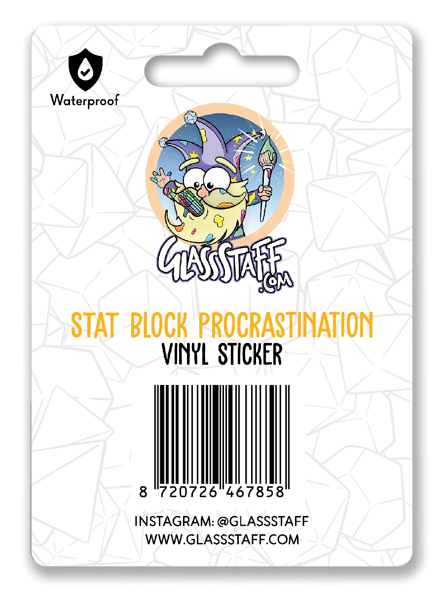 Stat Tube Sticker Procrastination Stat Block Waterproof Die Cut Vinyl Sticker