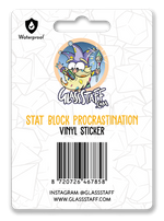 Procrastination Stat Block Waterproof Die Cut Vinyl Sticker
