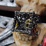 7th Circle Black and Gold Hollow Metal RPG Dice Set