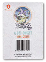 A D20 Sunset Waterproof Die Cut Vinyl Sticker