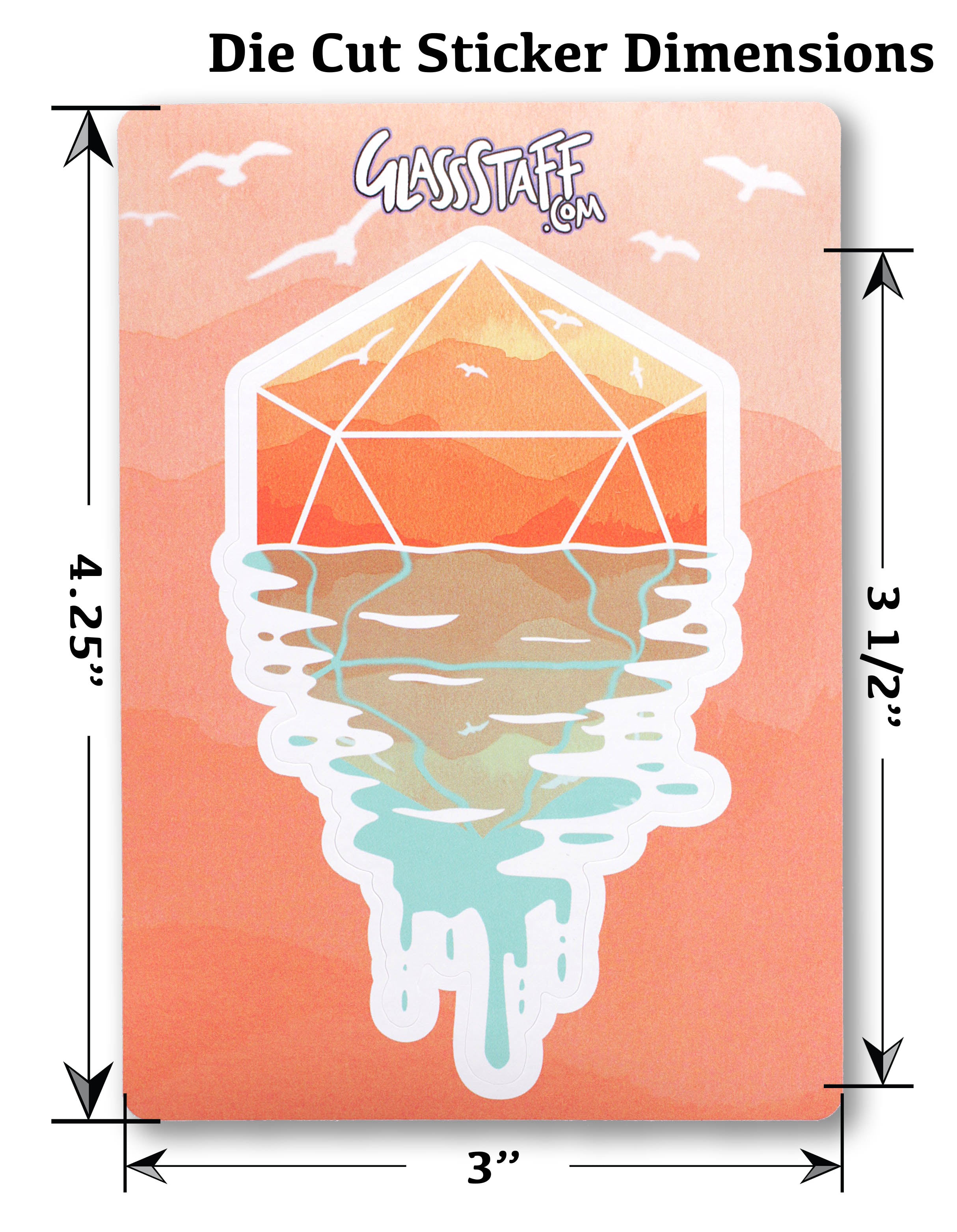 A D20 Sunset DND Gift Sticker