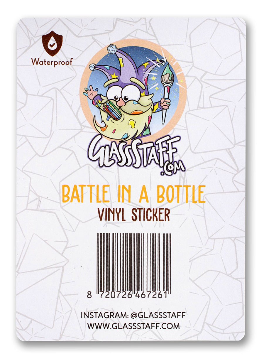 Battle in a Bottle Waterproof Die Cut Vinyl Sticker