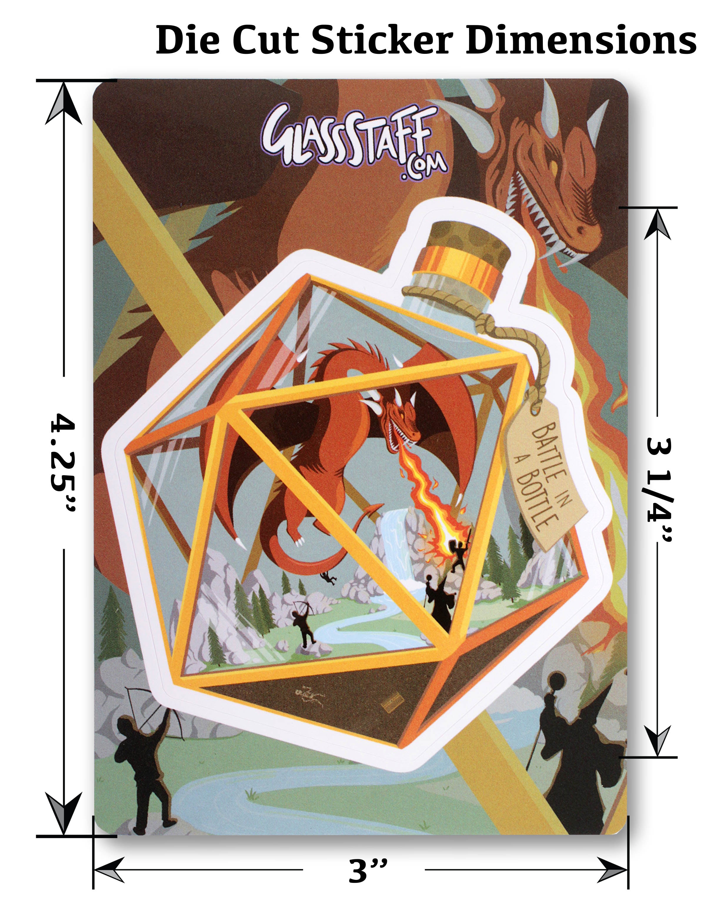 Battle in a Bottle. DnD gift sticker