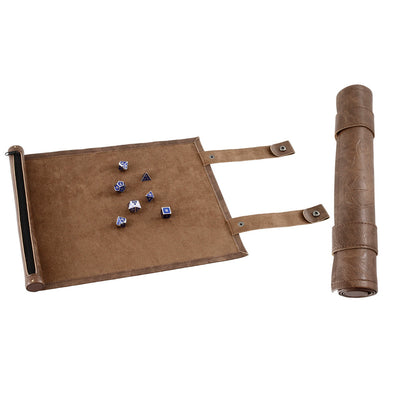 Scroll Dice Tray with Dice Storage