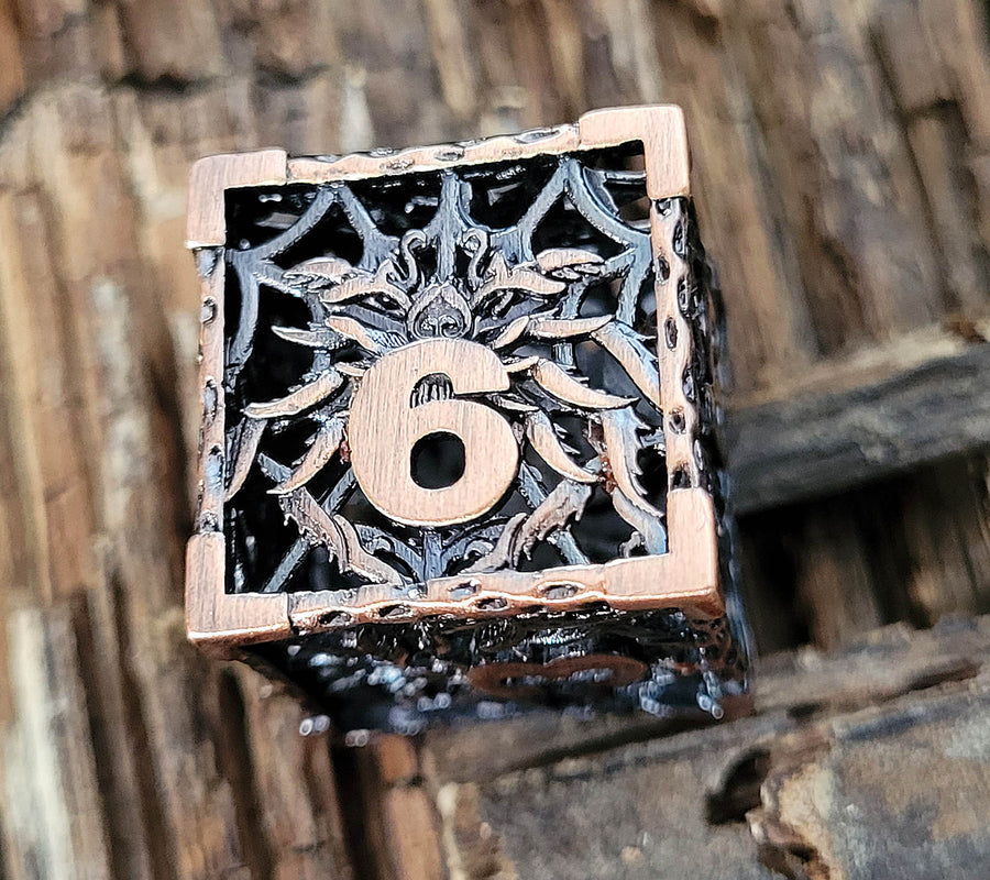 Copper Widow 7-Piece Hollow Metal Dice Set