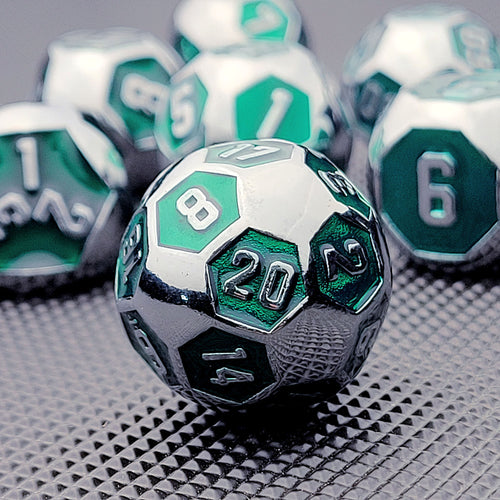 Cyborg Green 7-Piece Metal Dice Set