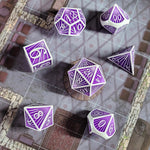 Deco Purple Metal RPG Dice Set