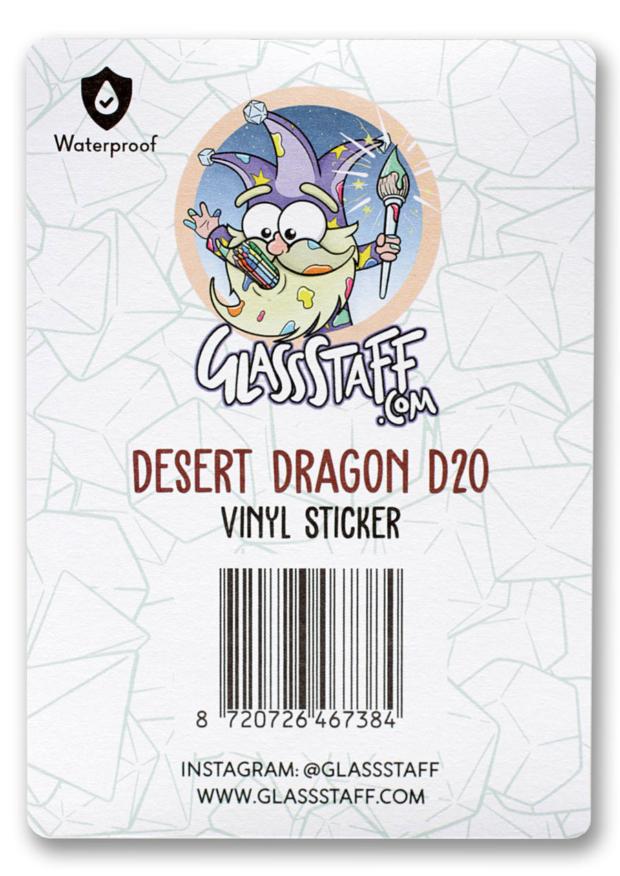 Desert Dragon Waterproof Die Cut Vinyl Sticker