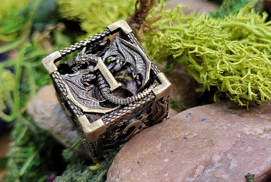 Dragon Rampant Gold 7-Piece Metal Dice Set