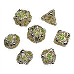 Fathomless Fate Silver Hollow Metal RPG Dice Set