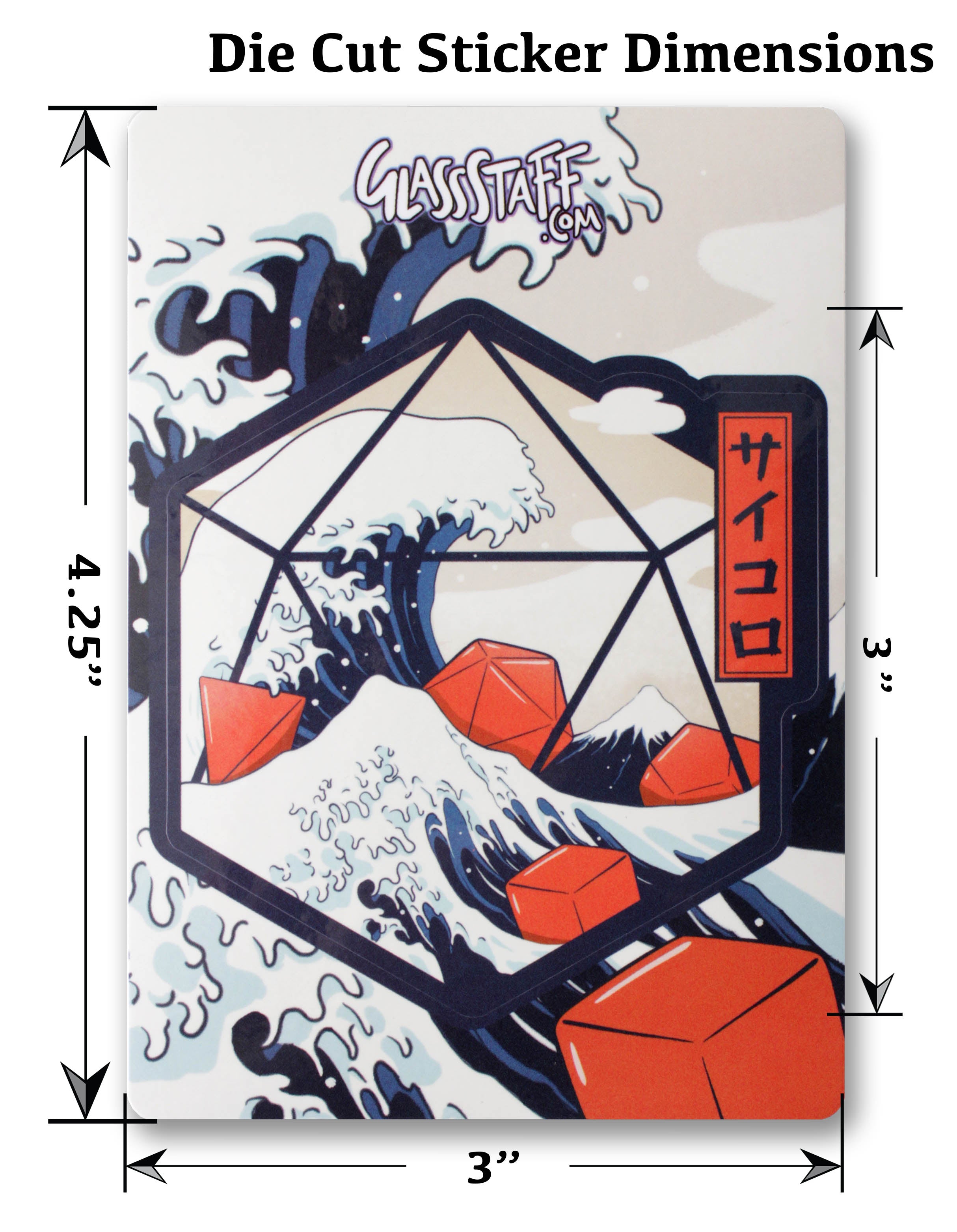 Great Wave of Dice. D&D Gift Sticker