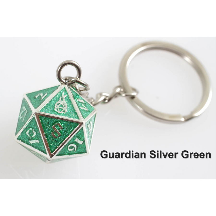 keyring D20 D&D dice, die accessory Dungeons & Dragons custom key ring  colours