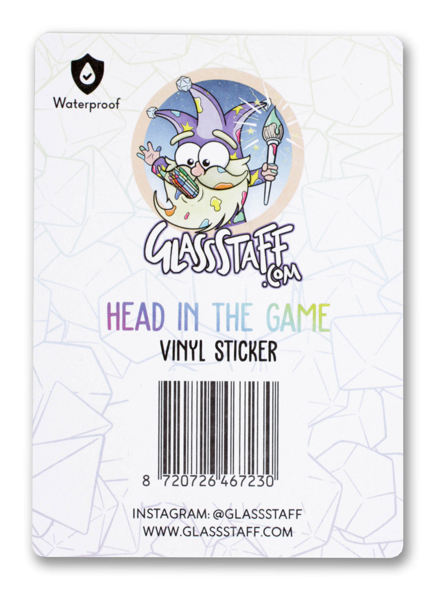 Head in the Game Waterproof Die Cut Vinyl Sticker