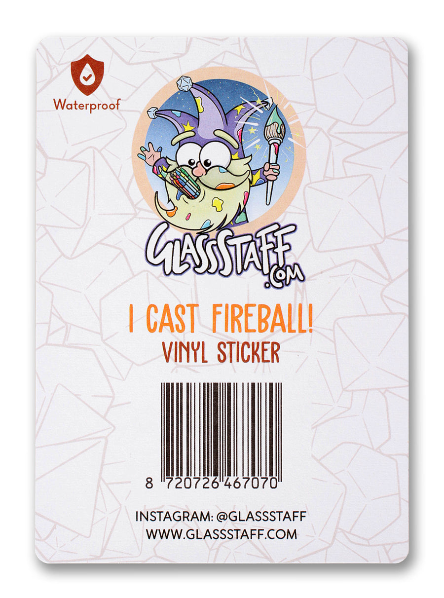 I Cast Fireball Waterproof Die Cut Vinyl Sticker