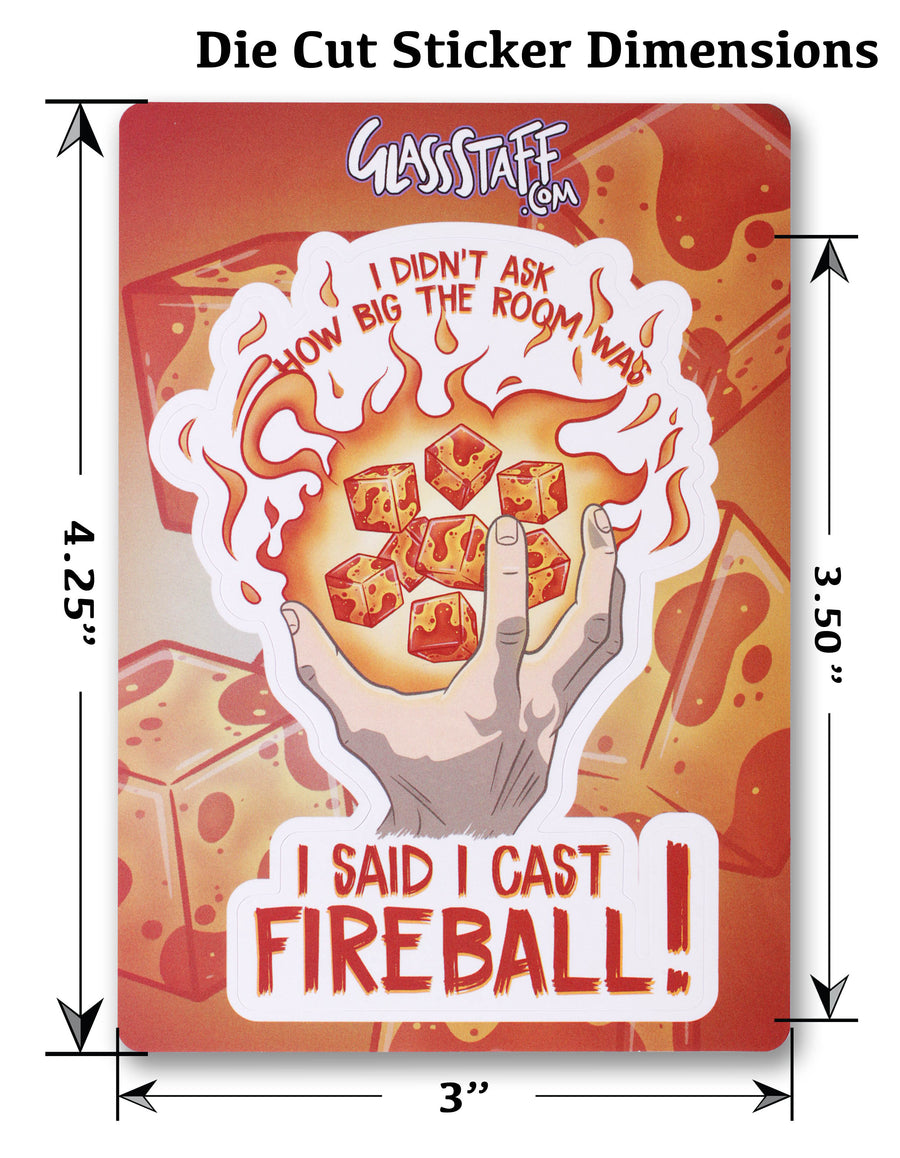I Cast Fireball Waterproof Die Cut Vinyl Sticker – Forged Gaming