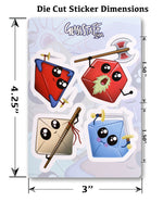 Kawaii Dice Classes Pack 3. Dnd Gift Sticker