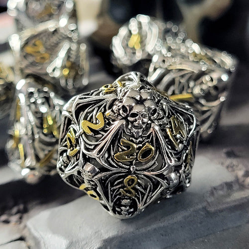 Lich's Throne Hollow Metal RPG Dice Set of 7