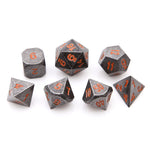 Iron Orange Set of 7 Metal Dice