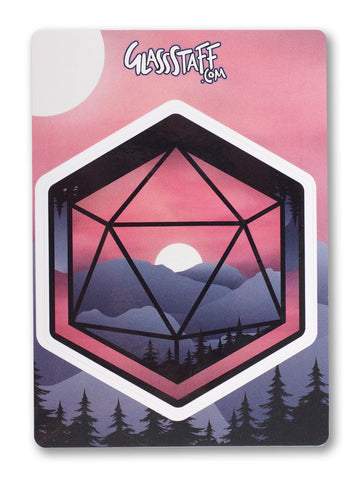 Mountain D20 Waterproof Die Cut Vinyl Sticker