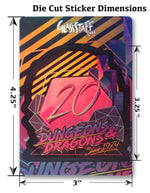 Retro D20. Dungeons & Dragons Gift Sticker