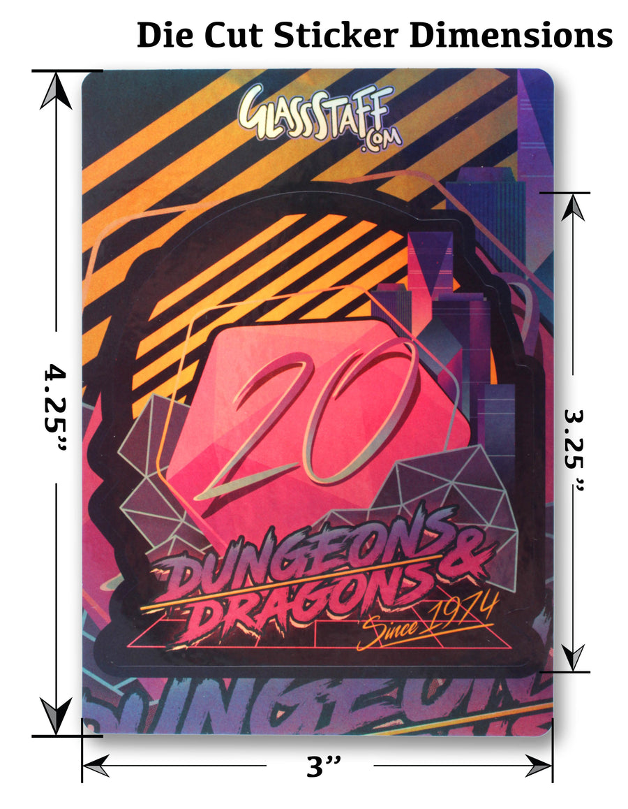 Retro D20. Dungeons & Dragons Gift Sticker