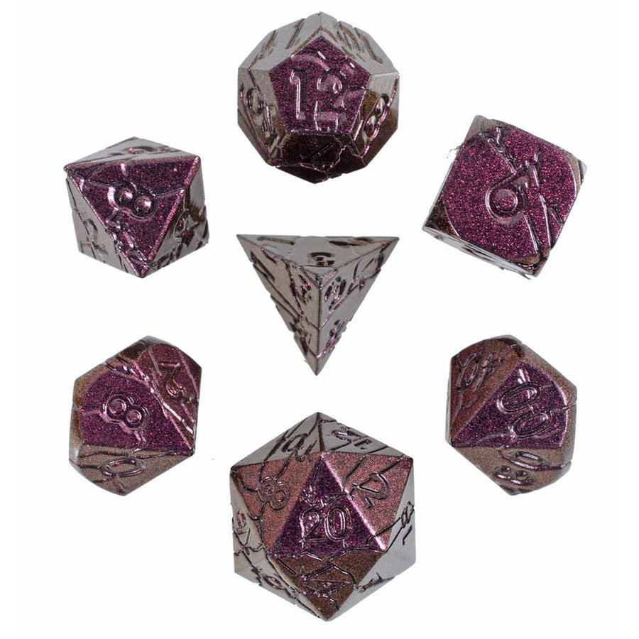 Scarred Allure 7-Piece Metal Dice Set