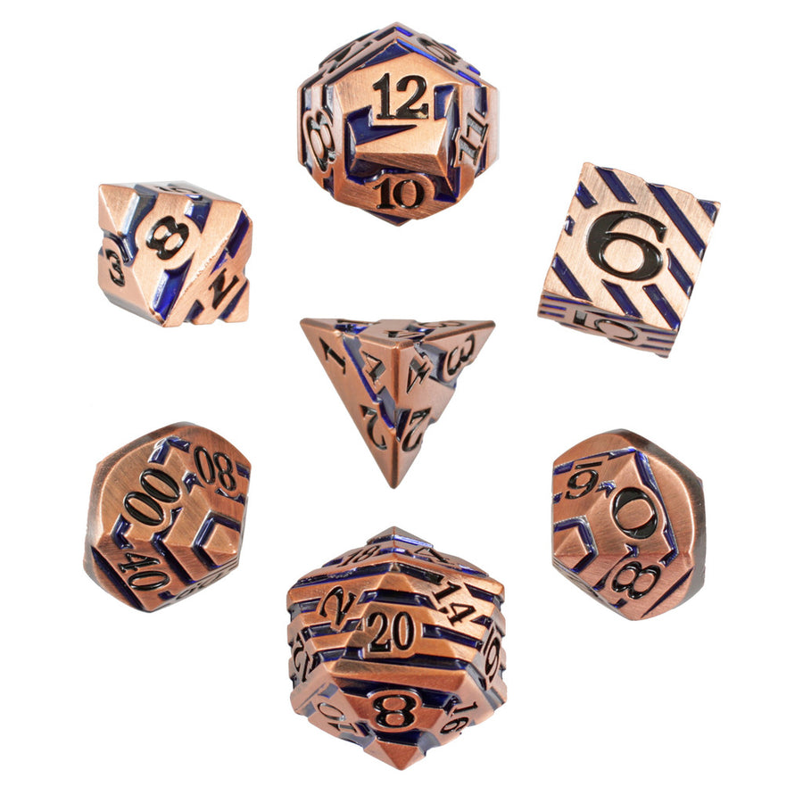 Scarred Copper Set of 7 Metal Dice
