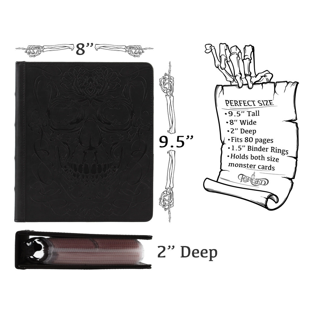Forged Dice Co. Curiosities Cache Monster Card & Spellcard Organizer Binder with Pages (Skull Edition) Spellbook Cards Holder for D&D MTG Magic Forged Dice Co. Curiosities Cache Monster Card & Spellcard Organizer Binder with Pages (Skull Edition) Spellbook Cards Holder for D&D MTG Magic