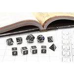 Guardian Silver Black Set of 10 Metal Dice