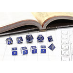Guardian Silver Blue Set of 10 Metal Dice