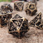 Dragon Rampant Gold 7-Piece Metal Dice Set