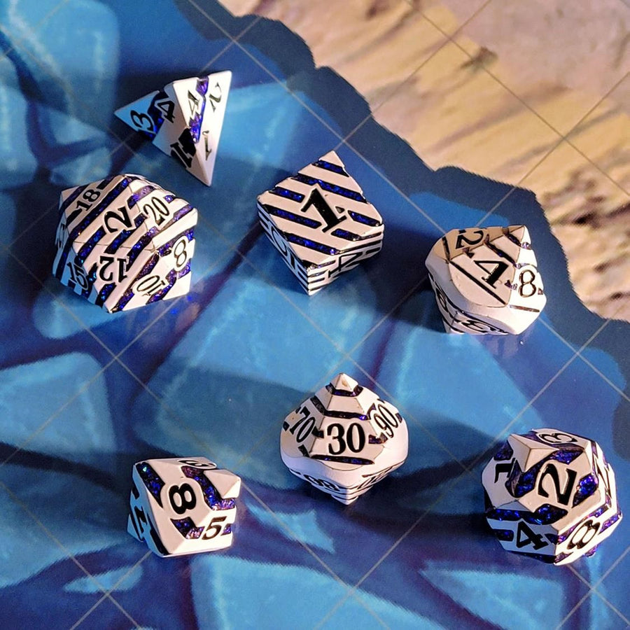 Glacial Core Metal RPG Dice Set