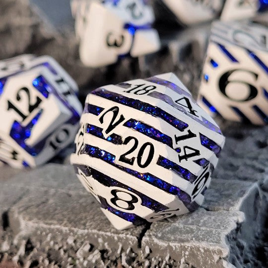 Glacial Core Metal RPG Dice Set