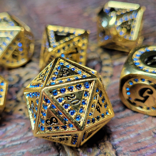 Imperial Azure 7-Piece Metal Dice Set