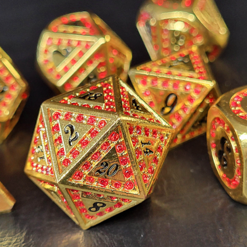 Imperial Rose 7-Piece Metal Dice Set